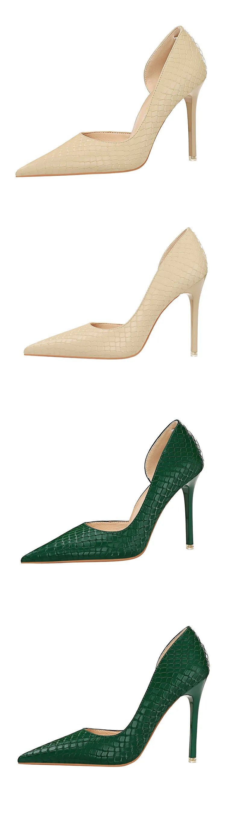 BIGTREE Snakeskin Stiletto Heels – Retro Luxury Pumps for Women