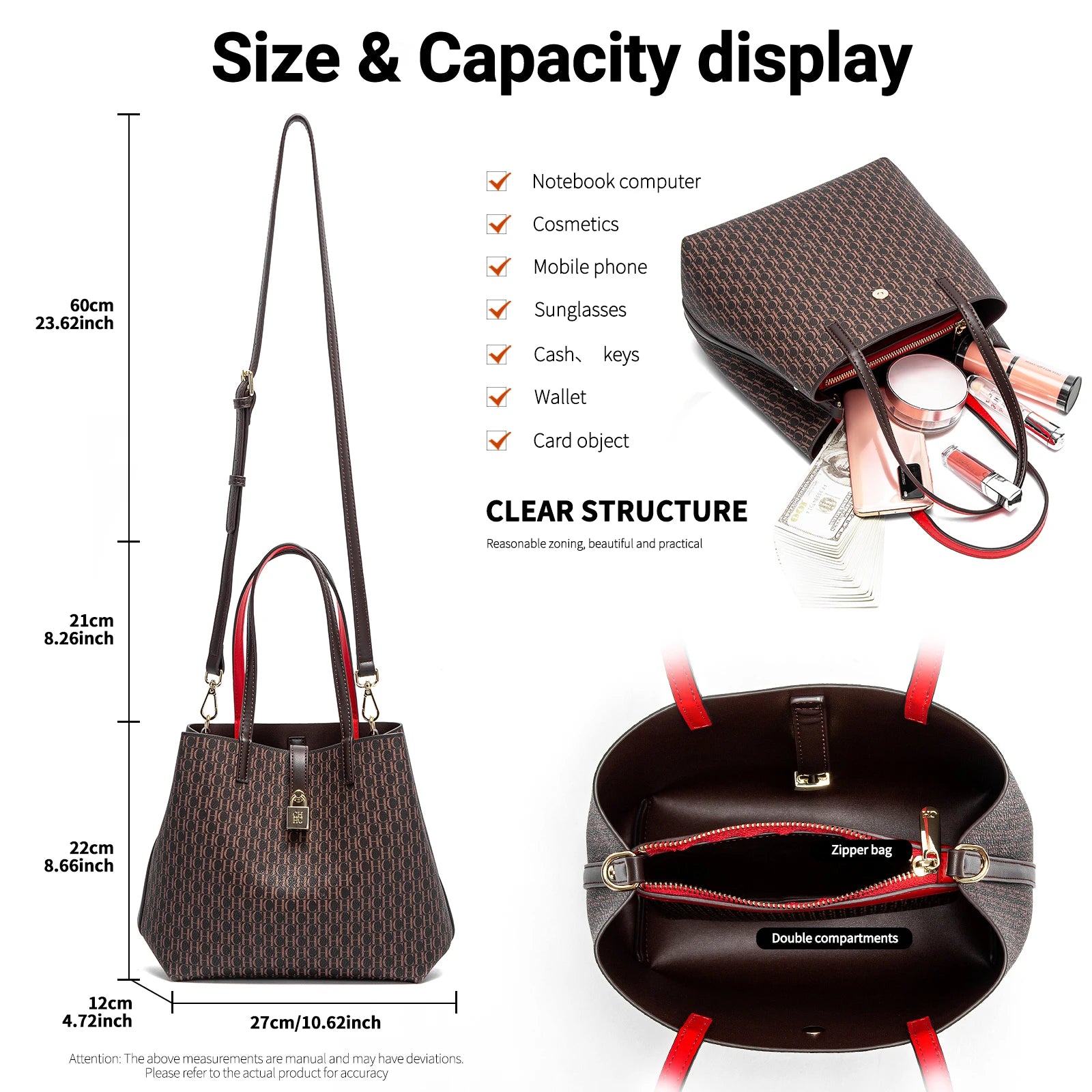 Women's Tote Bag New Solid Color Simple Handbag Large Capacity Mother Child Shopping Bag Wallet