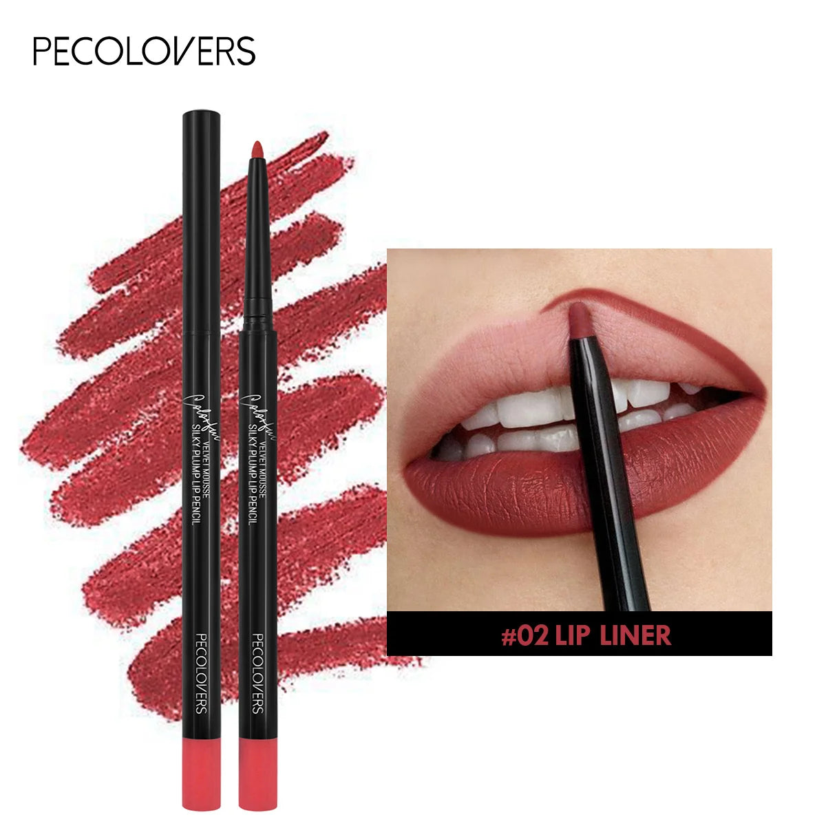 Waterproof Matte Lip Liner – Long-Lasting, Moisturizing, 12 Colors