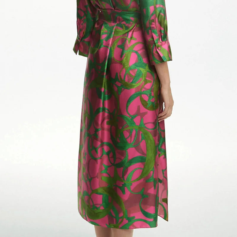 Women's Dress High Grade Elegant Party Long Sleeved Dress Single Breasted Lace Up Design Casual