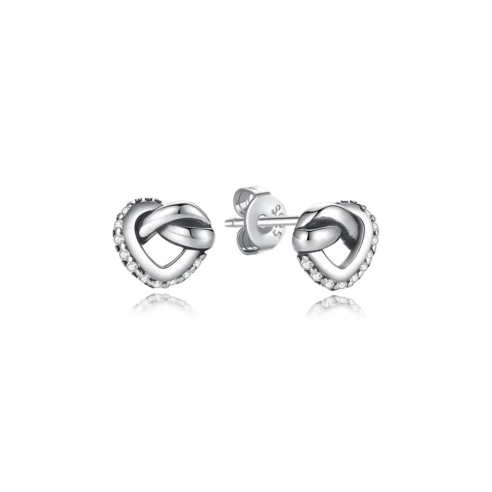 925 Sterling Silver Earrings – Stud & Hoop Set with Crystal, Heart, Crown, Bee & Infinity Designs