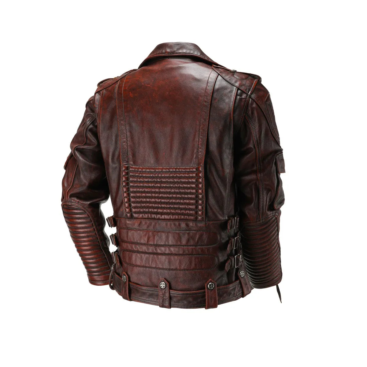 Copersian men's natural leather motorcycle jacket, casual vintage style
