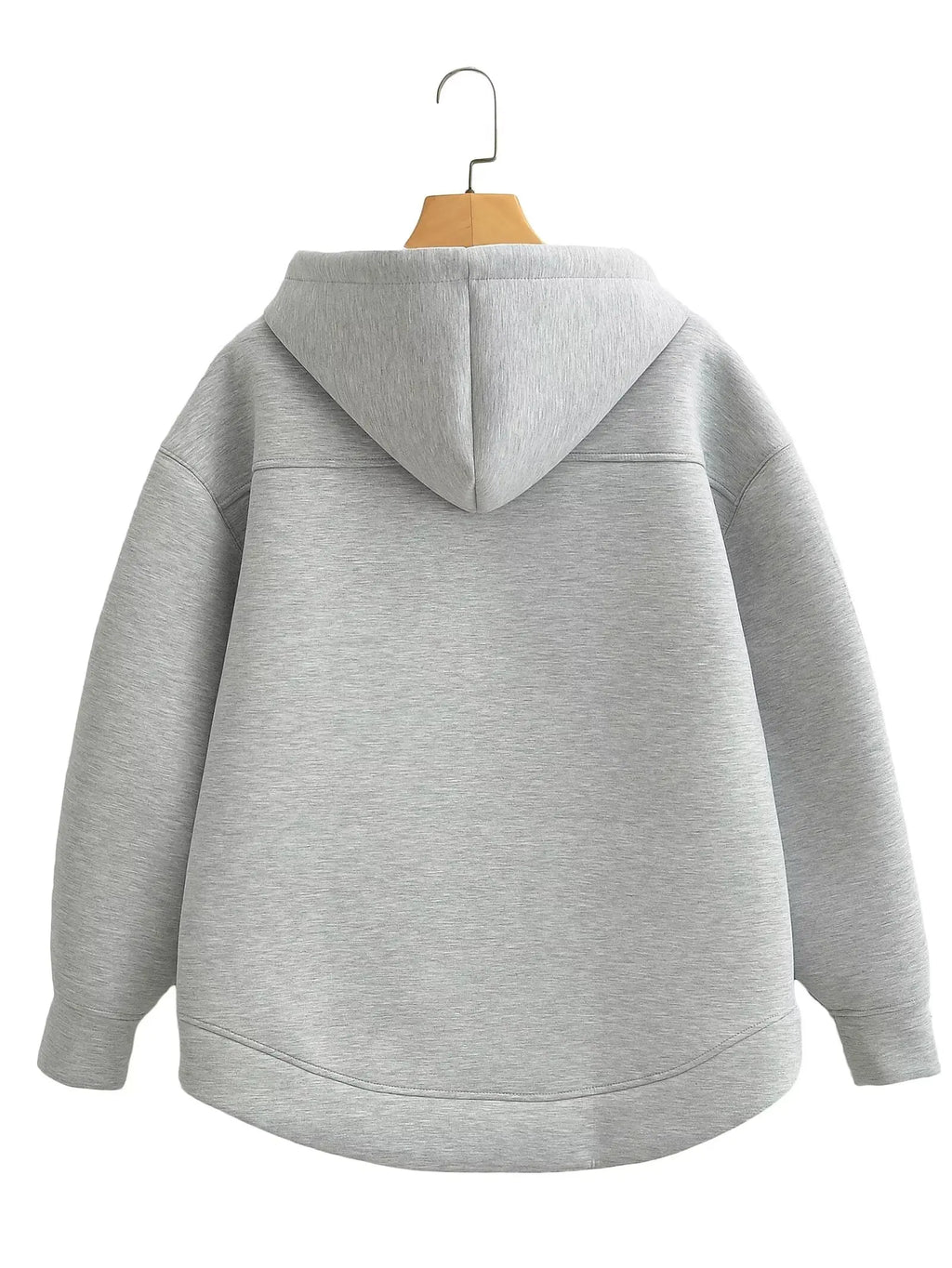Women’s Winter Zipper Hoodie – Oversized High Street Coat with Double Pockets