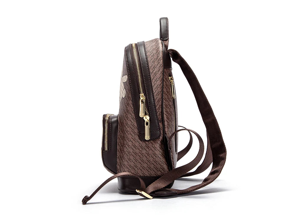 Alphabet Women's Backpack Large Capacity Design Luxury Brand Fashion Little Bear Cartoon Pattern