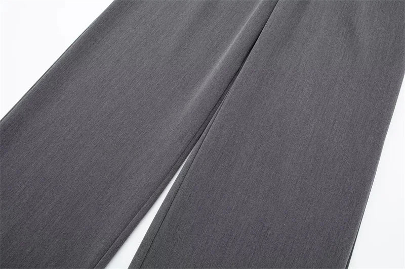 Women's Pants Beige Grey Black Wide Leg Pants Women High Waist Baggy Pants Woman Fashion Summer Office Trousers