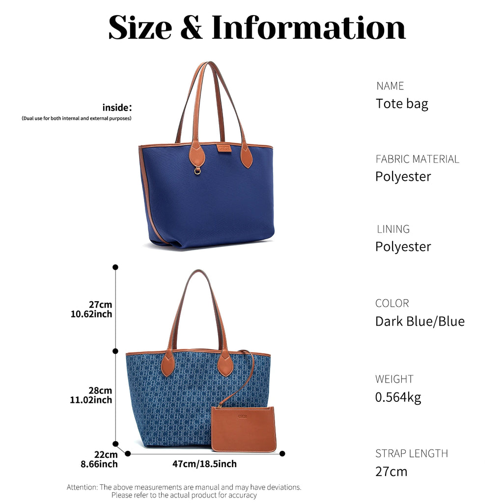 Women's Tote Bag Simple Double sided Available Mother and Child Large Capacity Casual Handbag