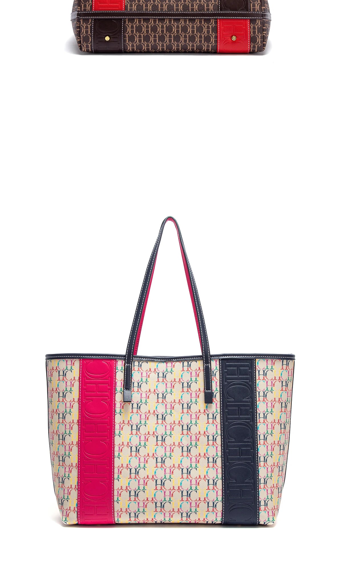 Women's Tote Bag New PVC Large Capacity Splicing Design Women's Bag Commuter Coffee Color Handbag