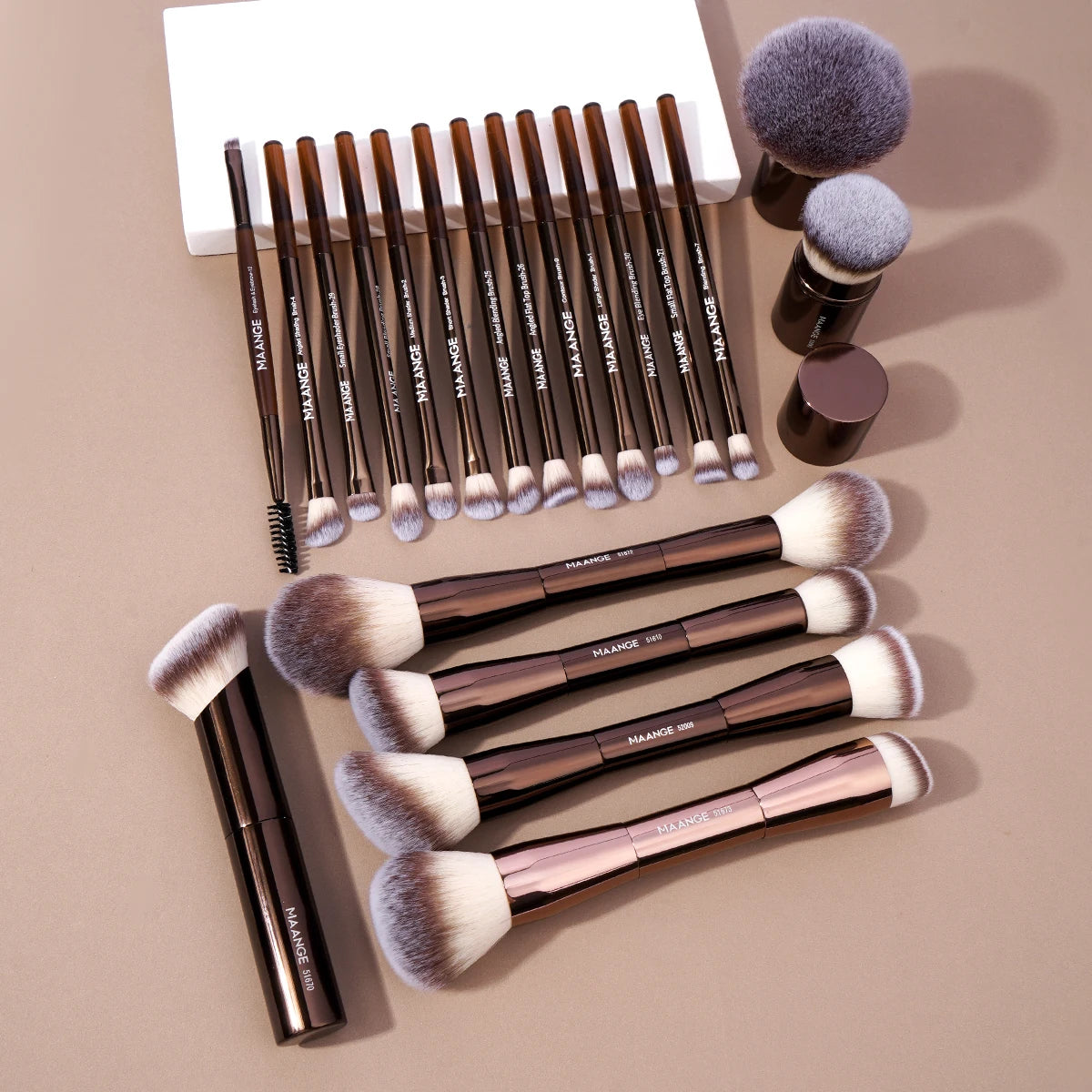 20-Piece Pro Makeup Brush Set – Double-Ended for Foundation, Blush & Eyeshadow