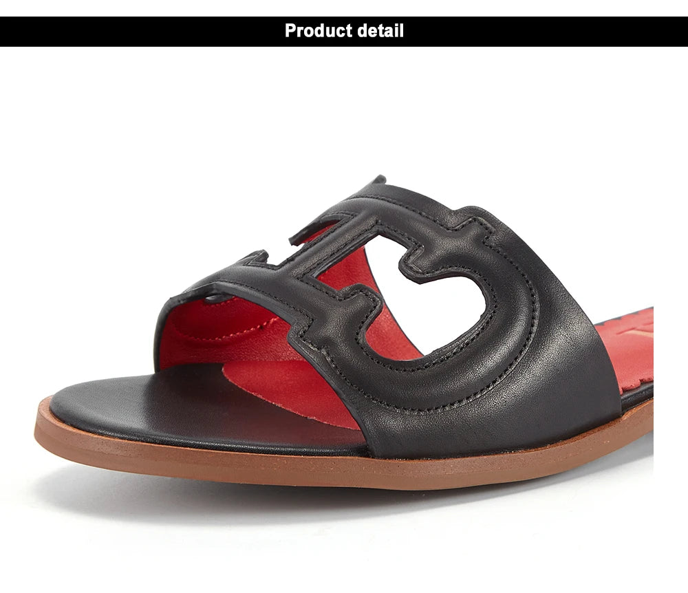 Women's Slippers Simple Black Flat Flat Women's Shoes Home Indoor Slippers