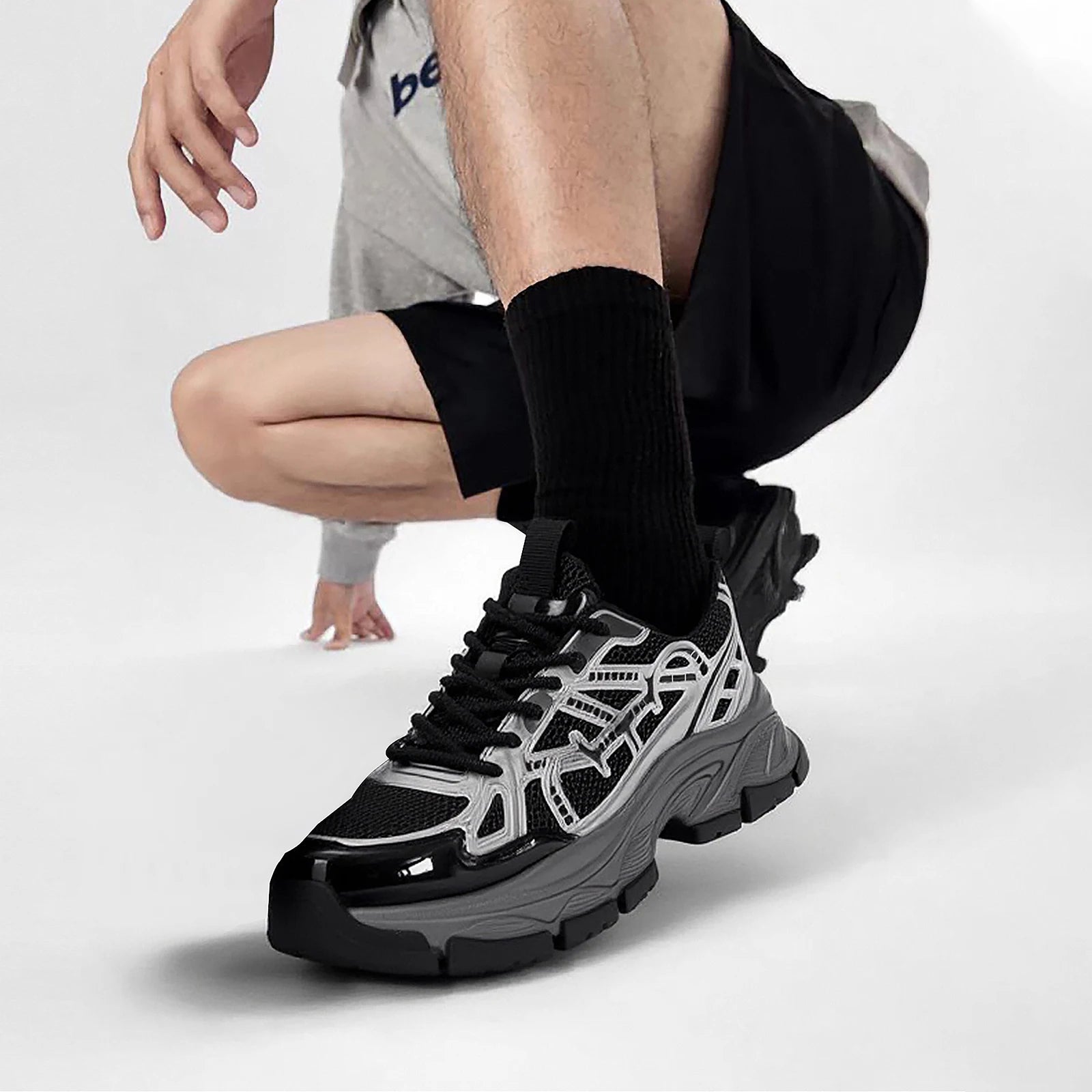 Men's Casual Shoes Summer New Silver Breathable Mesh Outdoor Vulcanized Shoes