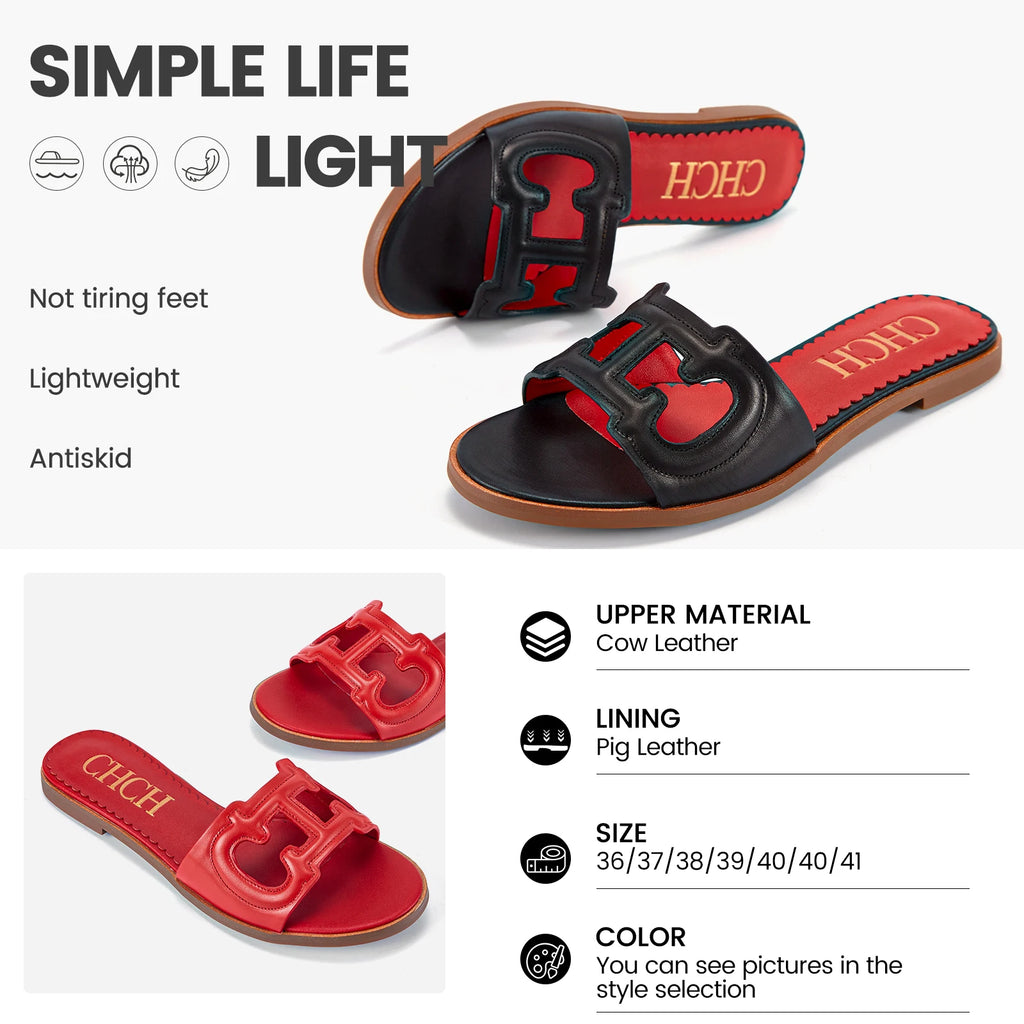 Women's Slippers Simple Black Flat Flat Women's Shoes Home Indoor Slippers