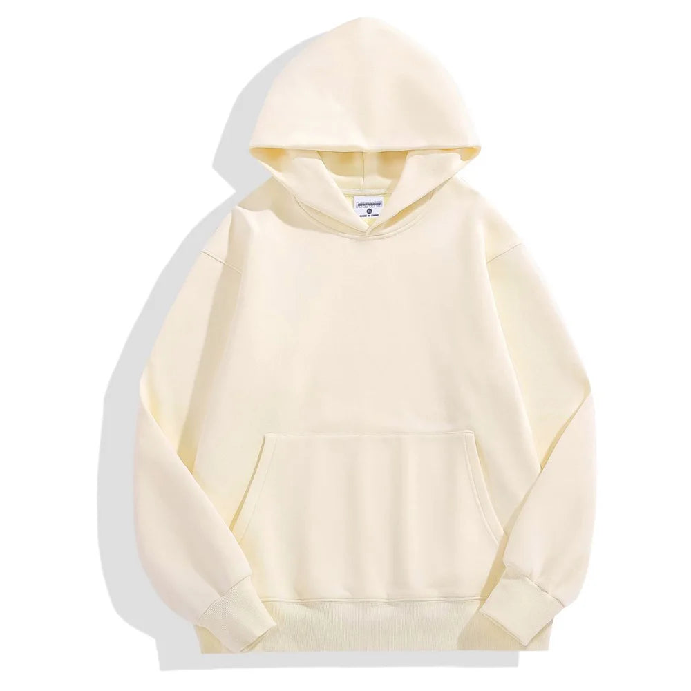 A heavy-duty hooded sweater made from thick cotton and velvet, designed for both men and women