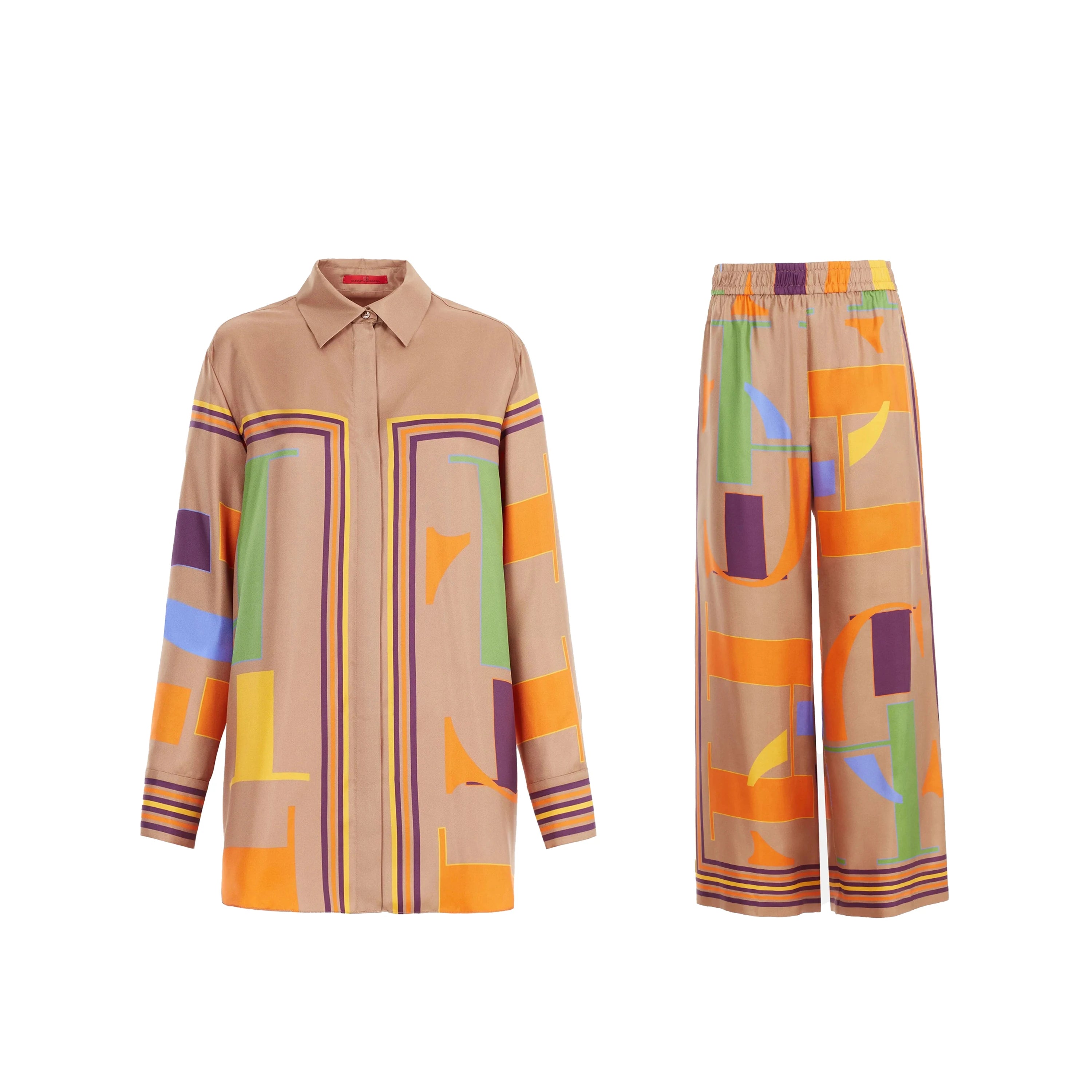 Women's Shirt Long Top Khaki Business Women's Set Casual Pants