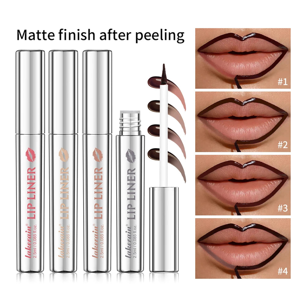Waterproof Peel-Off Lip Tint – Long-Lasting Matte Lip Liner & Gloss, Brown