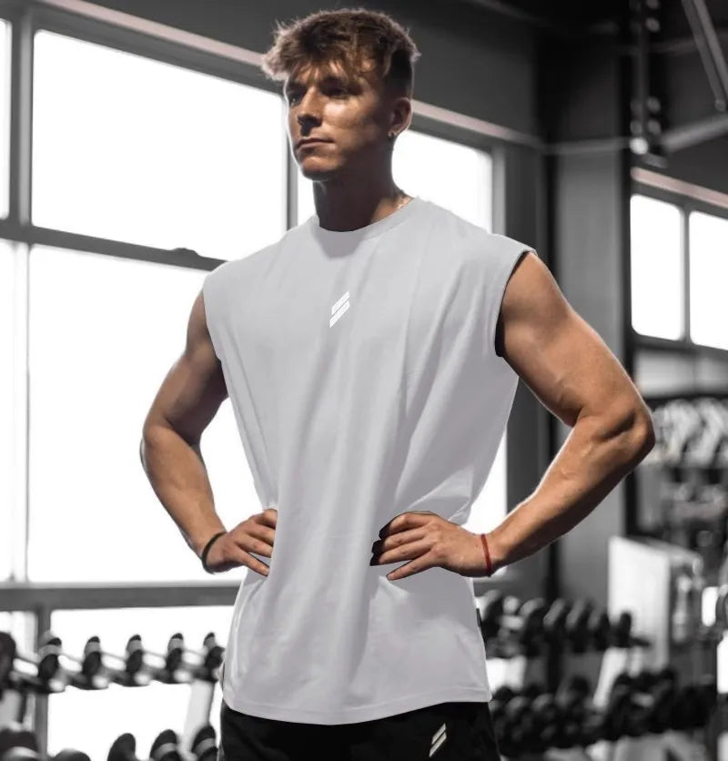 Men's Sleeveless Quick-Dry Basketball Vest, Breathable Gym Tank for Fitness and Bodybuilding