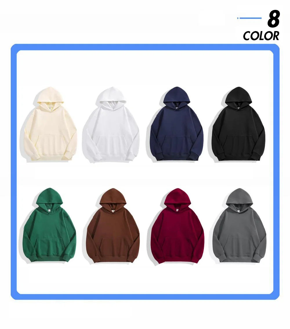A heavy-duty hooded sweater made from thick cotton and velvet, designed for both men and women