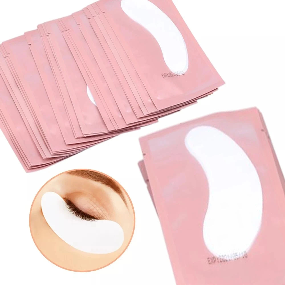 50 pairs of eyelash extension lower eye masks, makeup patches, and stickers for eyelash application.