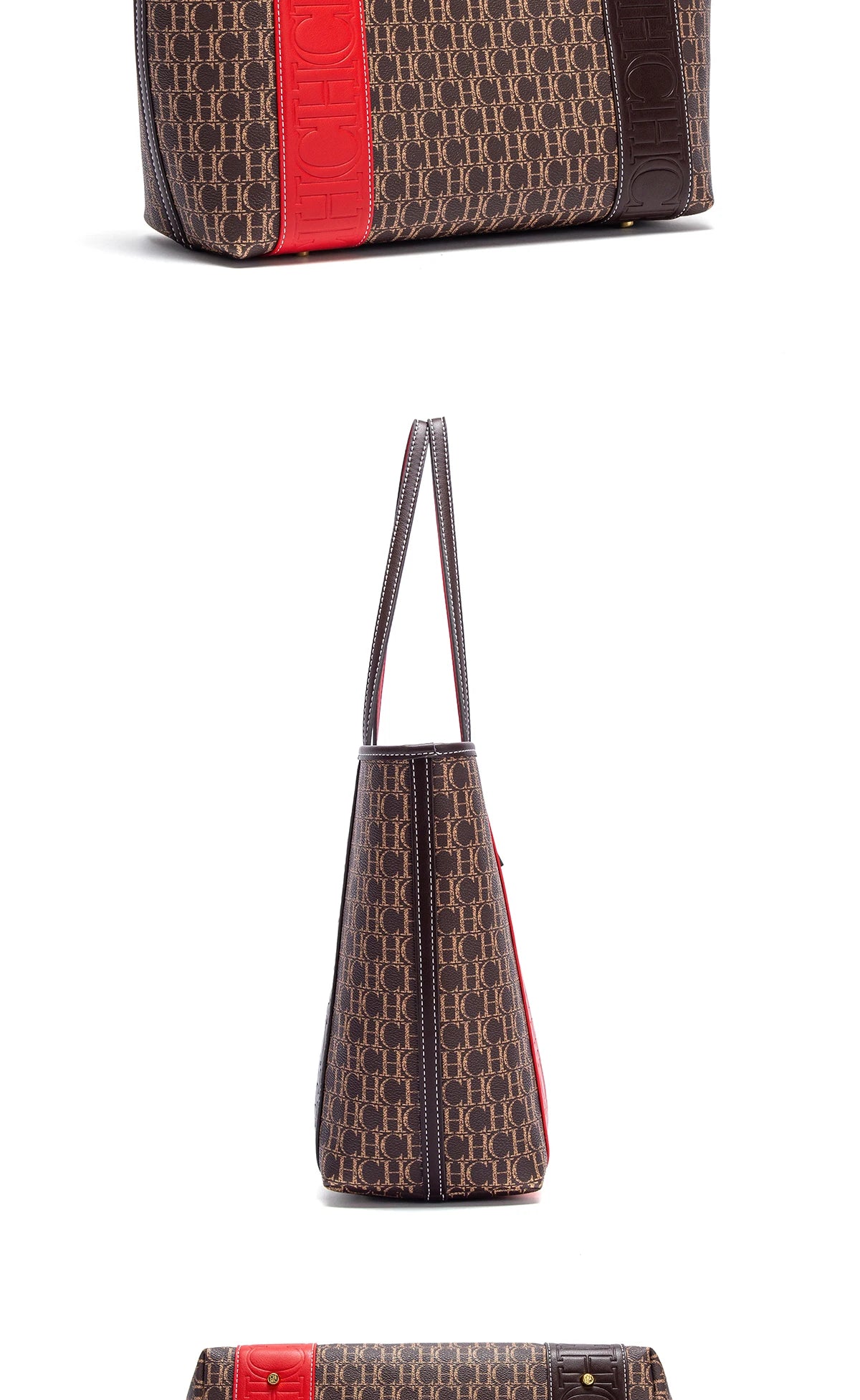 Women's Tote Bag New PVC Large Capacity Splicing Design Women's Bag Commuter Coffee Color Handbag