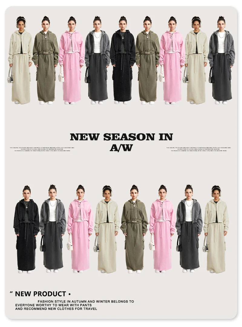 Women’s Fleece Zip Hoodie – HY0448 355gsm, thick, cropped, hooded, loose fit