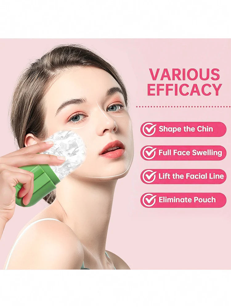 Back Shape Upgraded Face and Eye Ice Roller - Facial Massager for Skin Care - Reusable Silicone Ice Mold for Fresh and Cool Skin