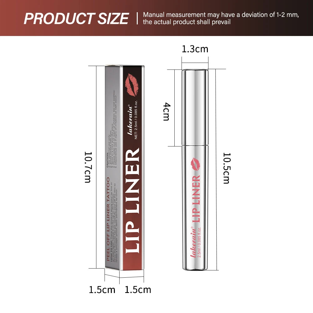 Waterproof Peel-Off Lip Tint – Long-Lasting Matte Lip Liner & Gloss, Brown