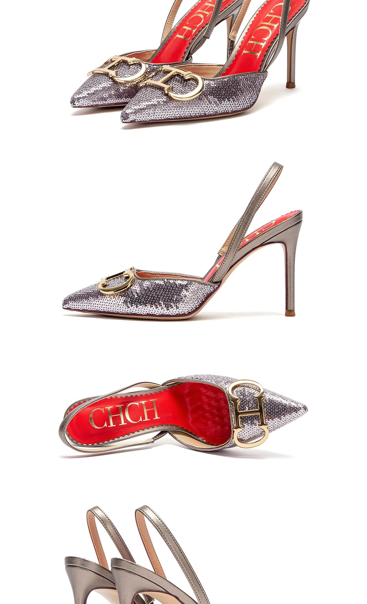 Women's High Heels Sharp tip Destiny Closed Toe Strappy Heels Sexy Wedding Bridal Party Dress Shoes 9cm