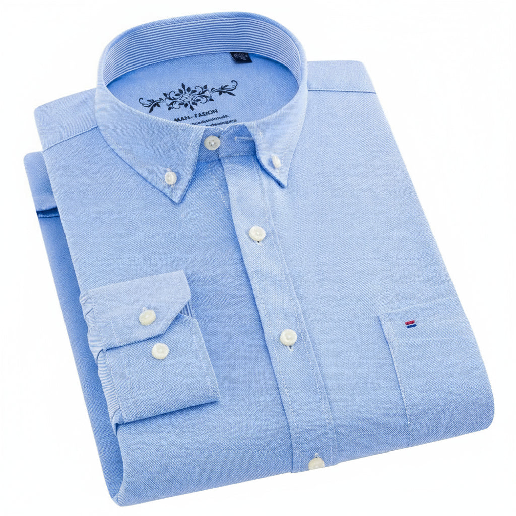 Men’s Stylish Cotton Blend Solid Shirt – Breathable, Formal, Regular Fit, Long Sleeve