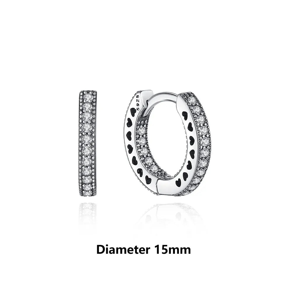 925 Sterling Silver Earrings – Stud & Hoop Set with Crystal, Heart, Crown, Bee & Infinity Designs