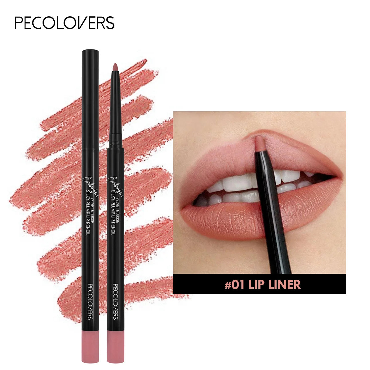 Waterproof Matte Lip Liner – Long-Lasting, Moisturizing, 12 Colors