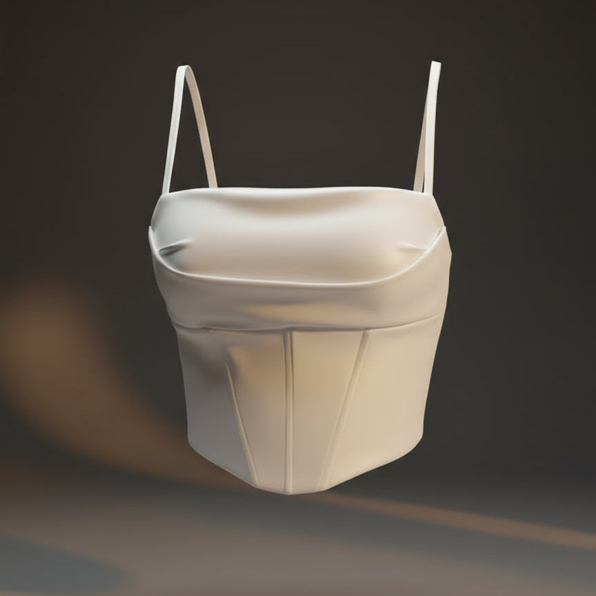 Women’s Lace-Up Crop Top – Backless Spaghetti Strap Style