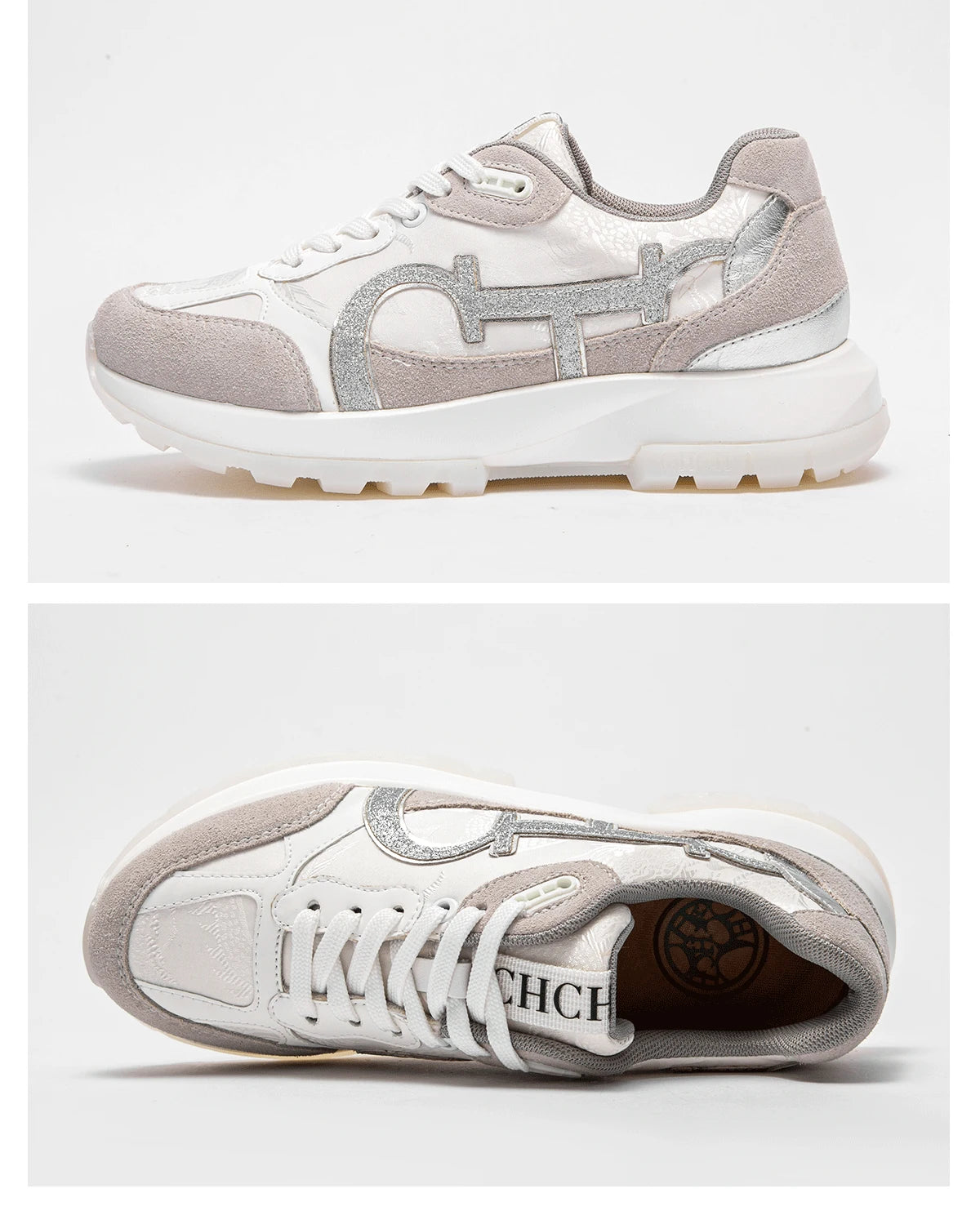 Women's Tennis Shoes New Cowhide Leather Splicing Flat Shoes Ergonomic Design Bone Correction