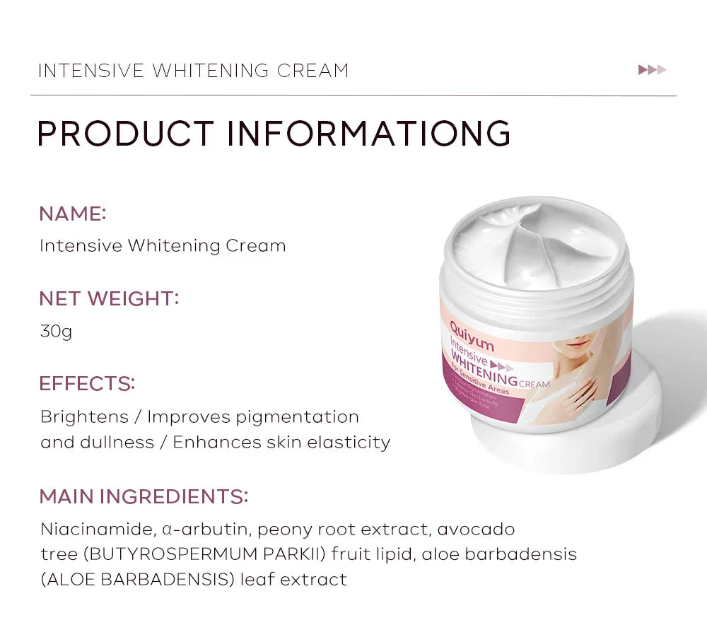 Whitening Cream for Dark Underarms – Armpit & Intimate Area Lightening Moisturizer