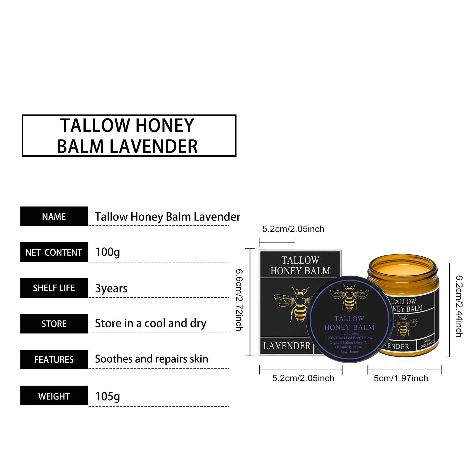 Tallow Honey Glow Cream – Hydrating & Firming Lotion for Face & Body
