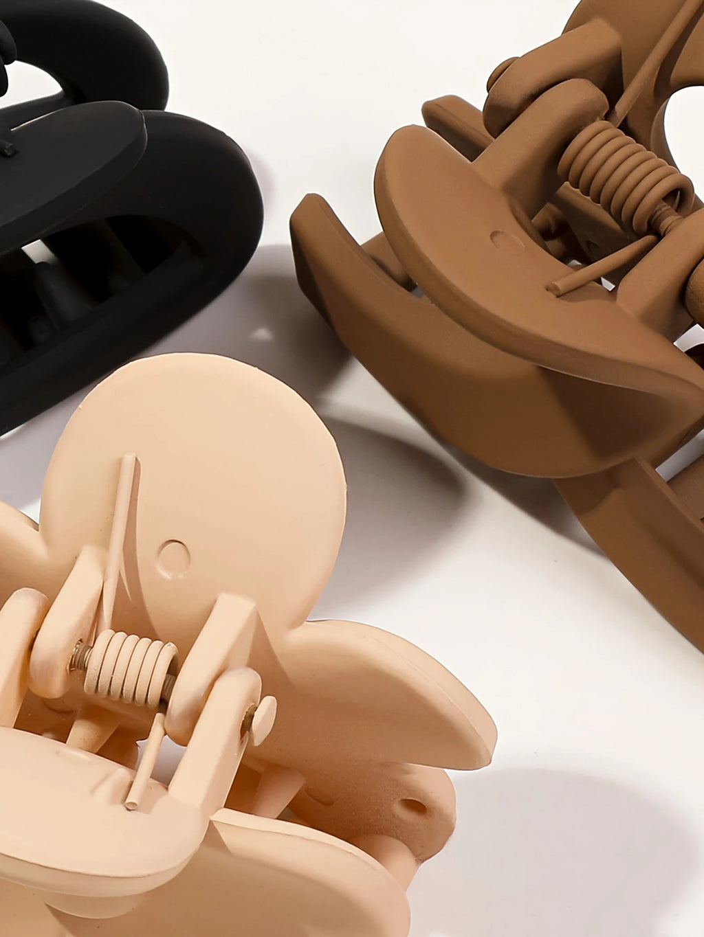 5-Piece Small Flower Hair Claw Clips – Matte Rectangle & Semicircle for Women & Girls