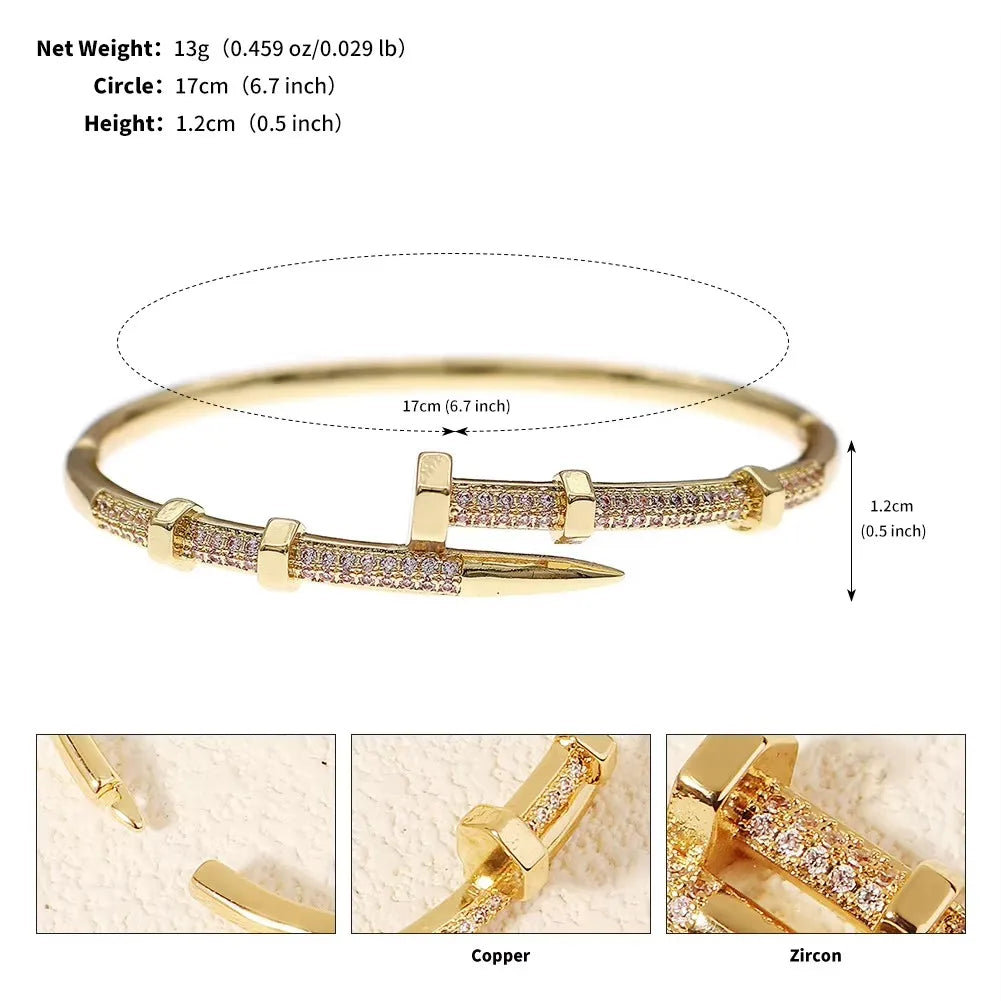 Stylish zircon screw bracelets for women