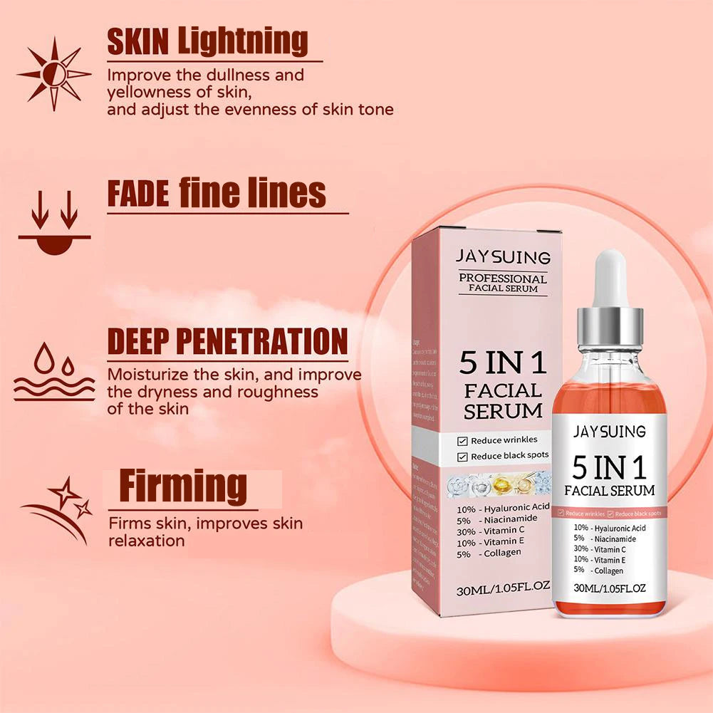 5-in-1 Face Serum – Vitamin C & Hyaluronic Acid for Glowing Skin