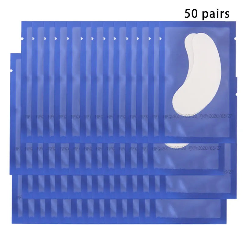 50 pairs of eyelash gel patches for grafting, under-eye extension, and makeup application