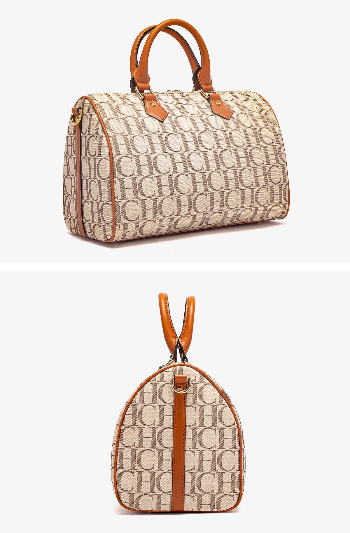 Women's Pillow Bag Autumn/Winter New Collection Letter Handbag Brown Boston Bag