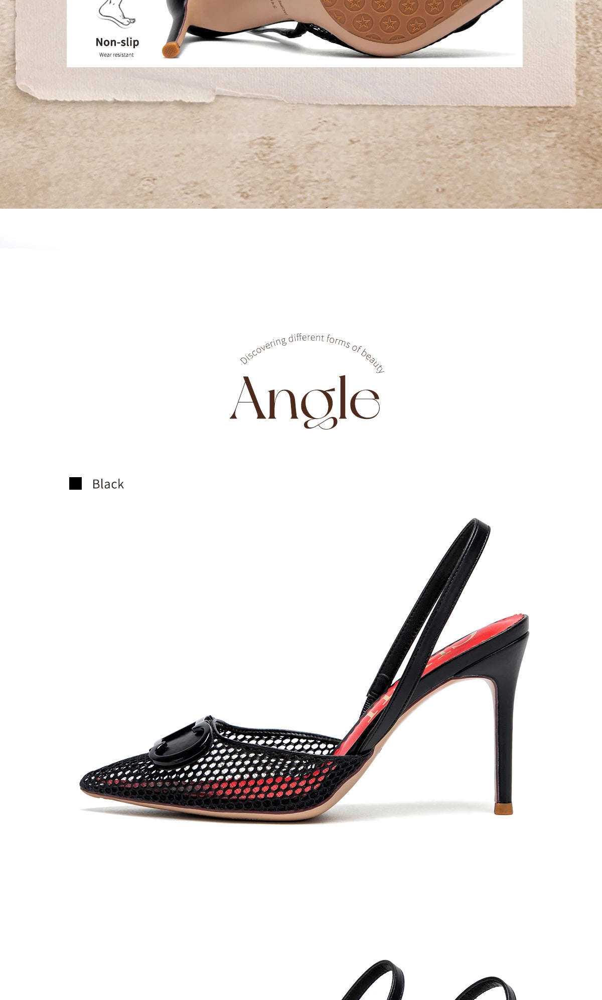 Women's High Heels Breathable Mesh Black Business Sandals 9cm