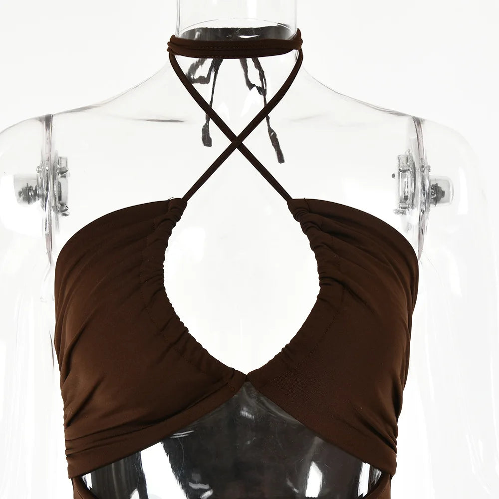 Women's Sleeveless Bodycon Midi Dress – Sexy Backless Party Dress, Elegant Clubwear