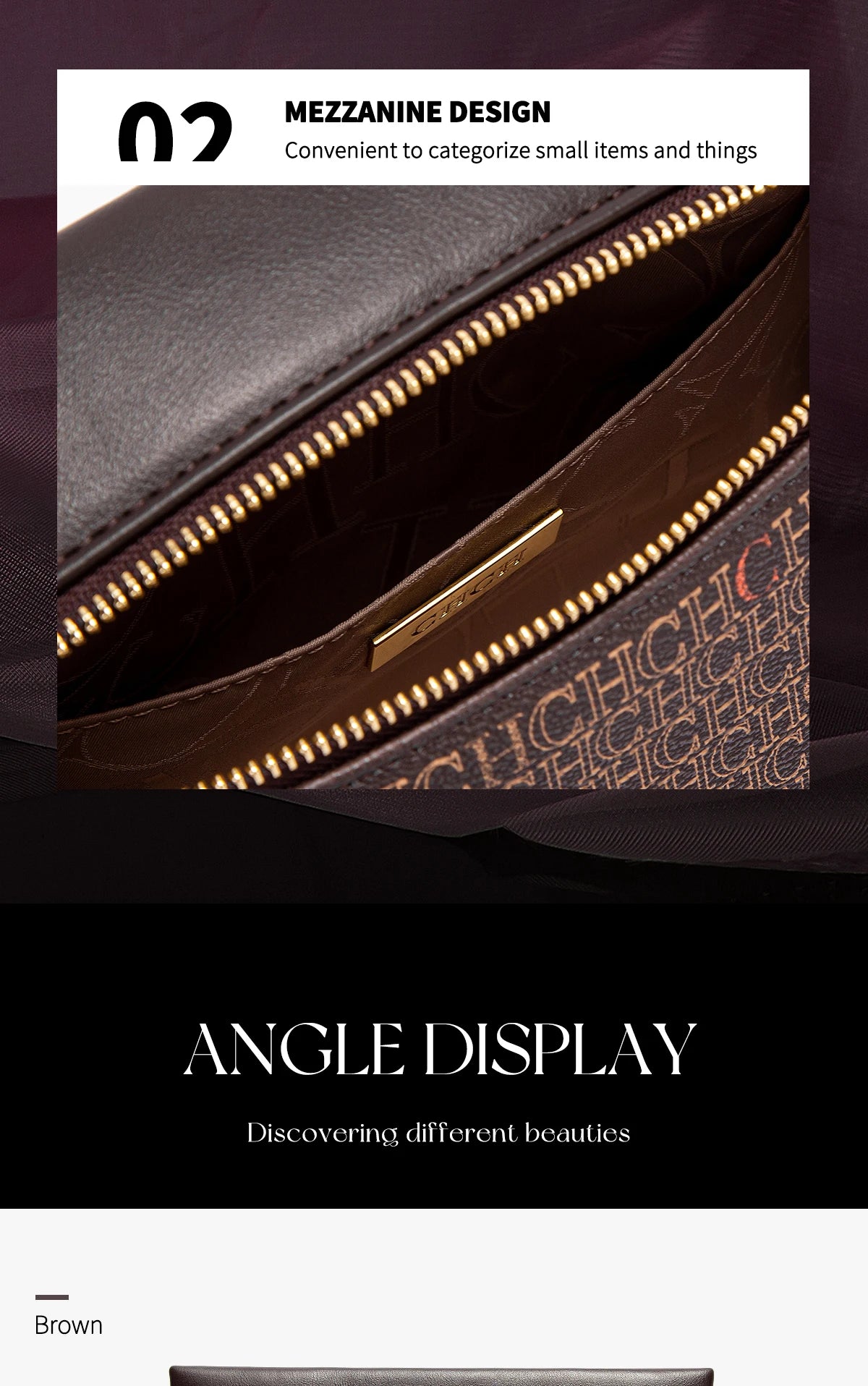 Women's Shoulder Bag New Coffee Color Letter Postman Bag Winter Business Commuter