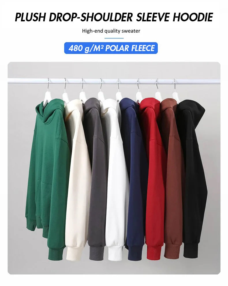 A heavy-duty hooded sweater made from thick cotton and velvet, designed for both men and women