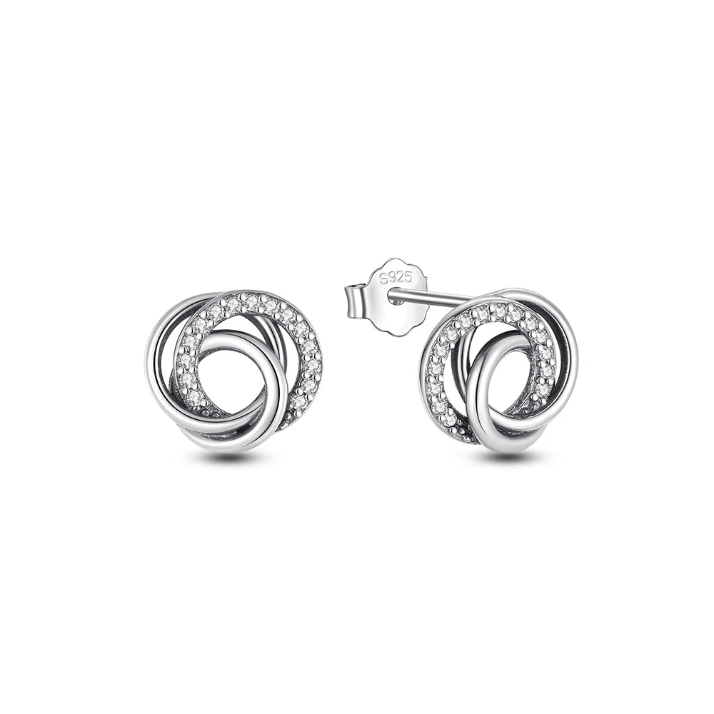925 Sterling Silver Earrings – Stud & Hoop Set with Crystal, Heart, Crown, Bee & Infinity Designs