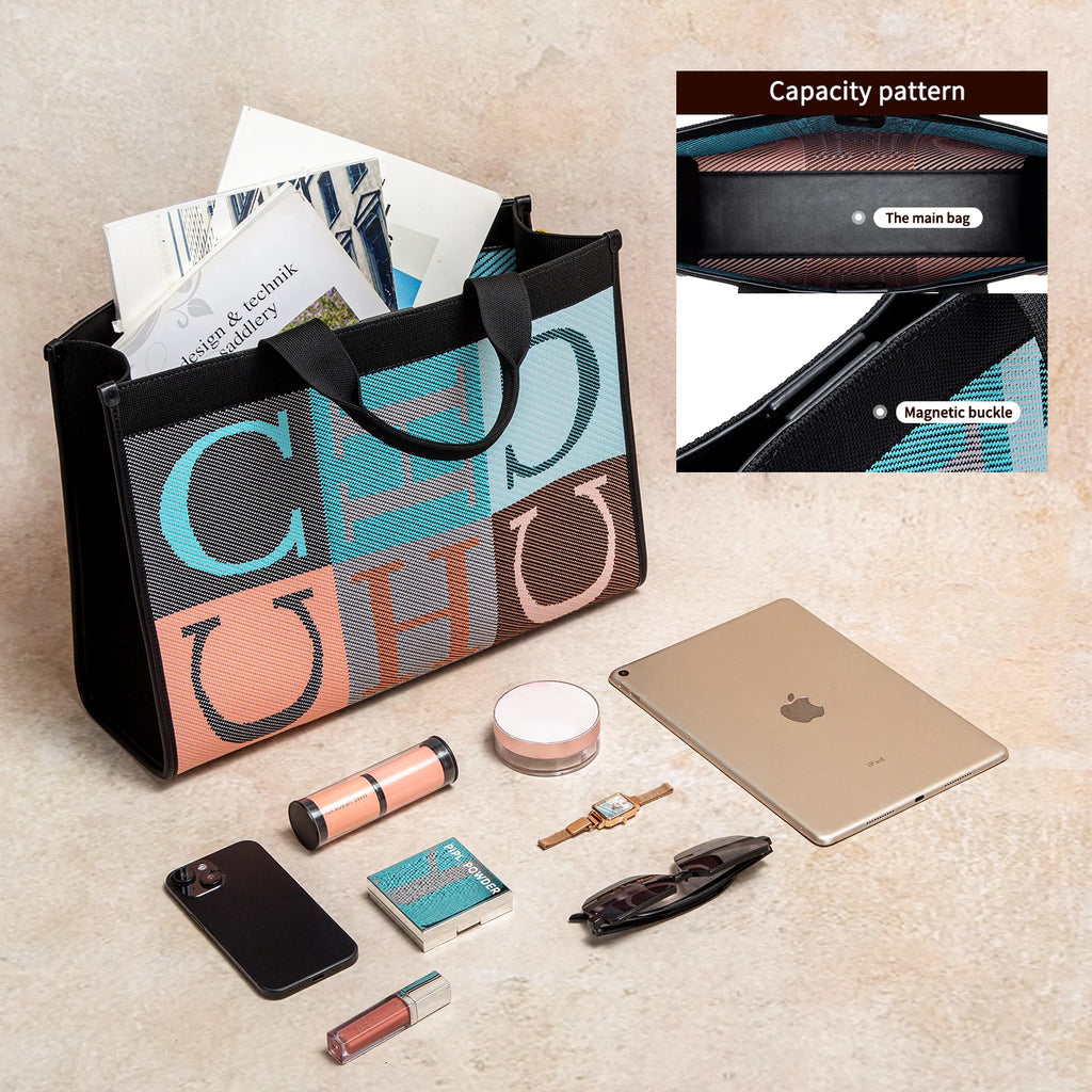 Women's Tote Bag New Letter Eco friendly Large Capacity Handbag Mommy Shopping Bag 42 * 12 * 31cm