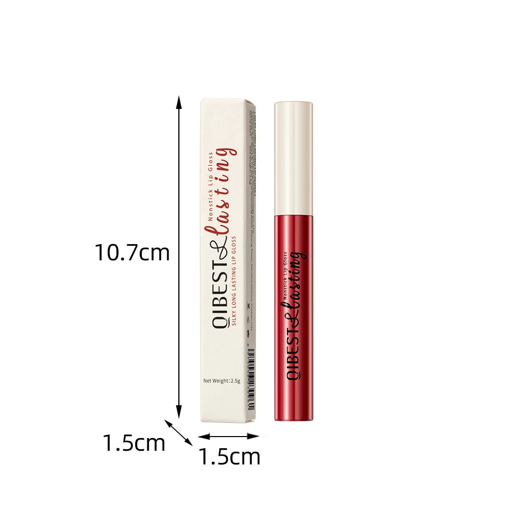QIBEST Matte Liquid Lipstick – Waterproof, Long-Lasting Velvet Lip Gloss, Nude & Red