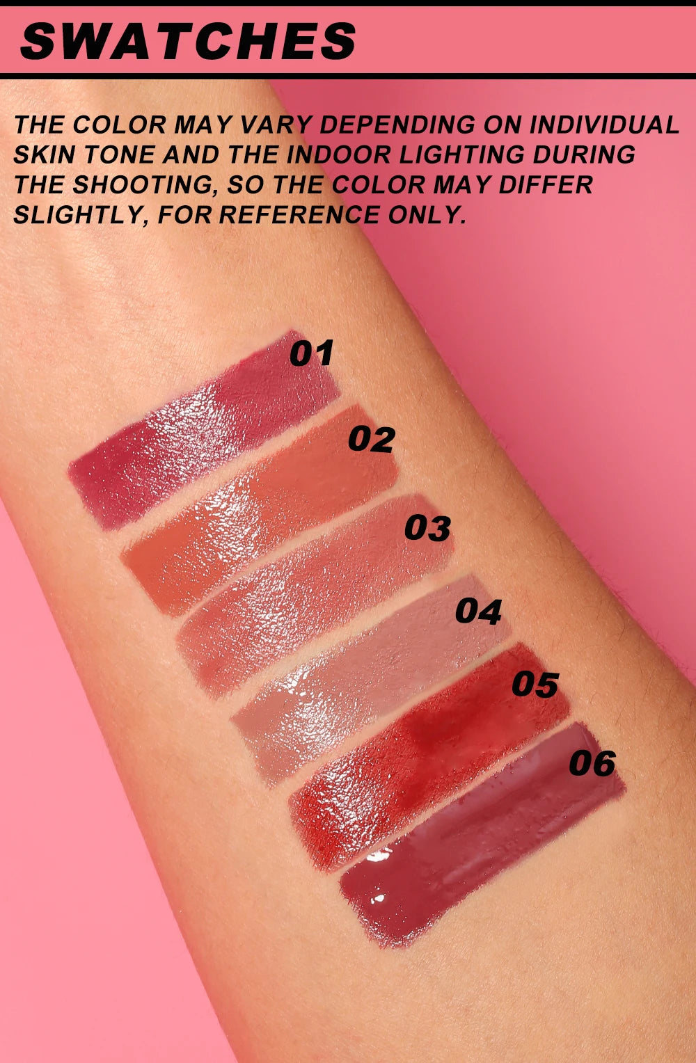 YOUNG VISION 6-Color Liquid Lip Gloss – Brightening, Moisturizing with Plush Brush