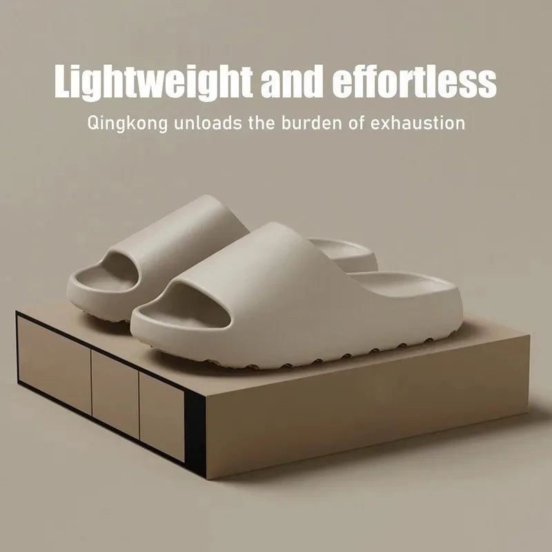 Coconut Cloud EVA Slides – Thick-Soled Soft Sandals for Men & Women, Summer Beach Wear