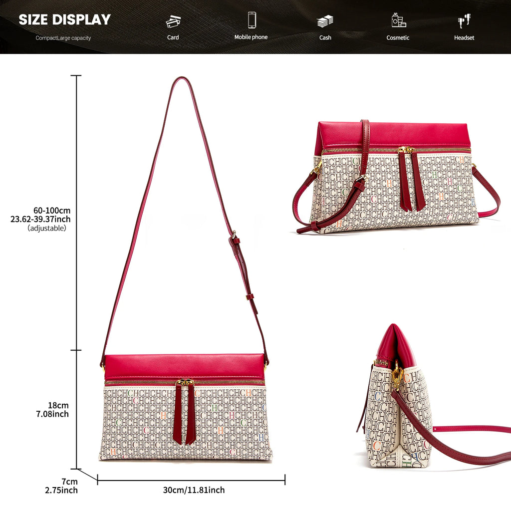 Women's Shoulder Bag New Coffee Color Letter Postman Bag Winter Business Commuter