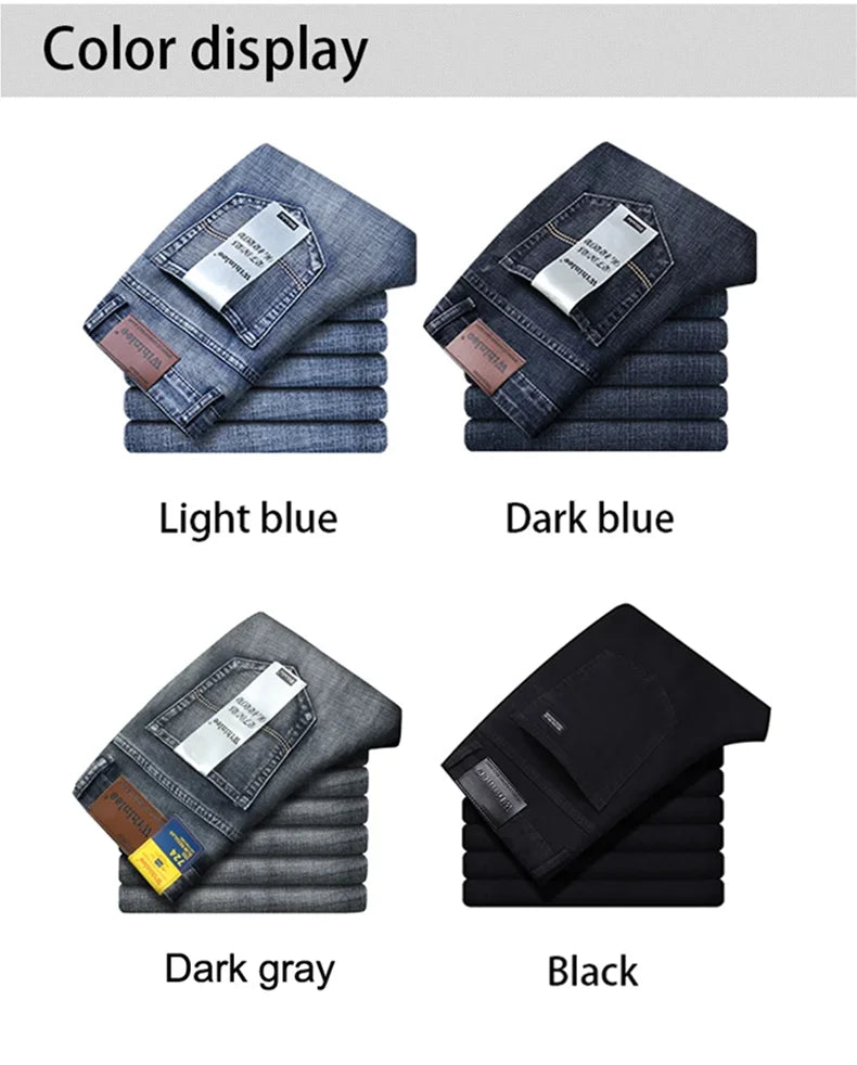 Wthinlee Men's Stretch Jeans – Classic Straight-Leg Denim for Work & Casual Wear