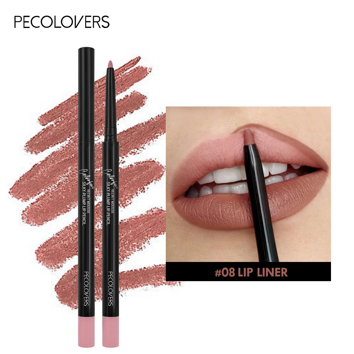 Waterproof Matte Lip Liner – Long-Lasting, Moisturizing, 12 Colors
